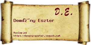 Demény Eszter névjegykártya